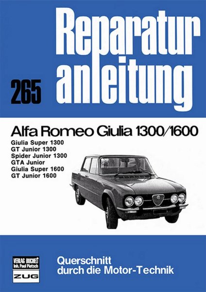 Alfa Romeo Giulia 1300/1600 — Reparaturanleitung Band 265