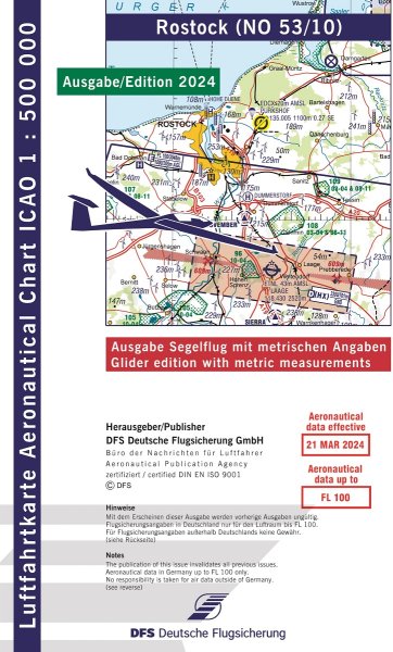 ICAO Glider Chart · Rostock 2024 — NO 53/10 (1:500.000)
