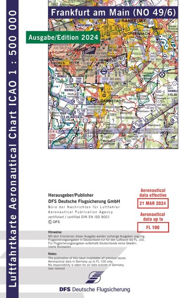 ICAO-Karte · Frankfurt 2024 — Blatt NO 49/6 (1:500.000)