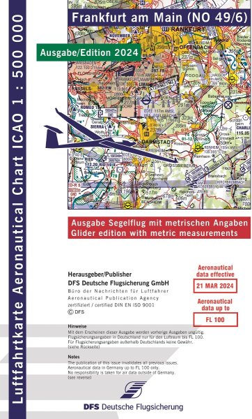 ICAO Glider Chart · Frankfurt 2024 — NO 49/6 (1:500.000)